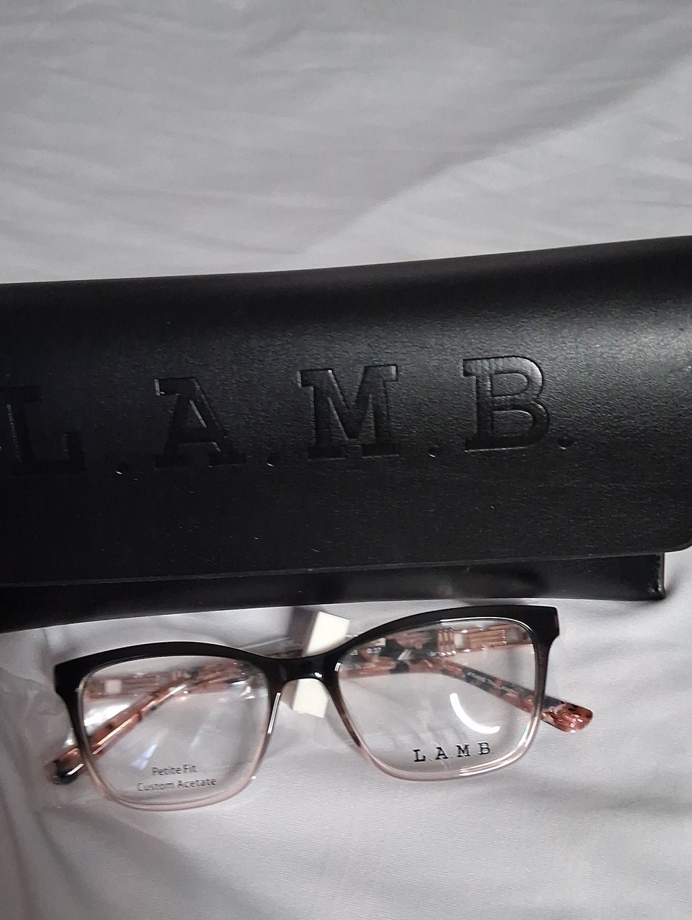 NWT Rxable L.A.M.B. LA160 Women's Black and Pink Gradient Eyeglass Frames